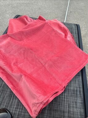 IKEA Sanela Soft coral /Red Velvet Fabric covers 20x20” qty 2